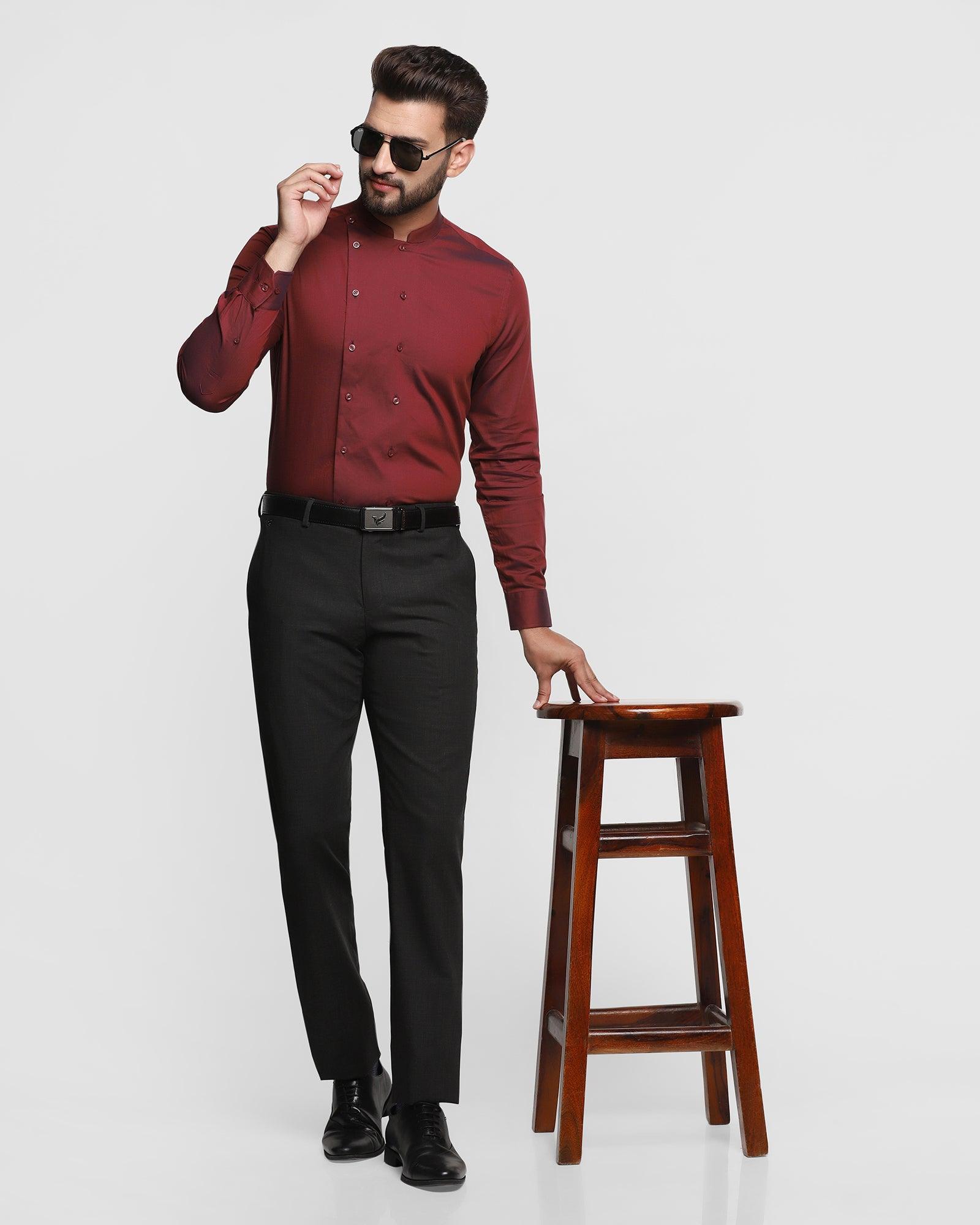 PARK AVENUE Men Self Design Formal Maroon Shirt - Buy PARK AVENUE Men Self  Design Formal Maroon Shirt Online at Best Prices in India | Flipkart.com